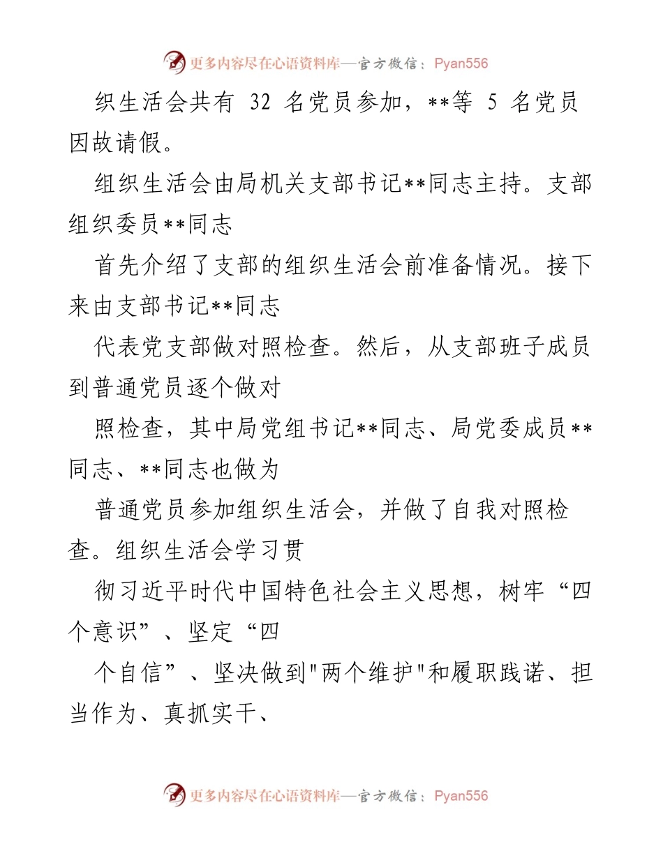 [工作总结] 党支部 - 2023年党支部组织生活会工作总结.docx_第2页