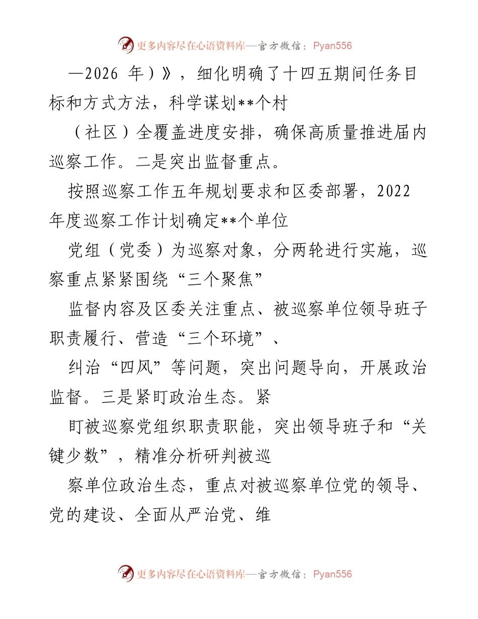 [工作总结] 区委巡察 - 2022年巡察工作总结及2023年工作计划.docx_第2页