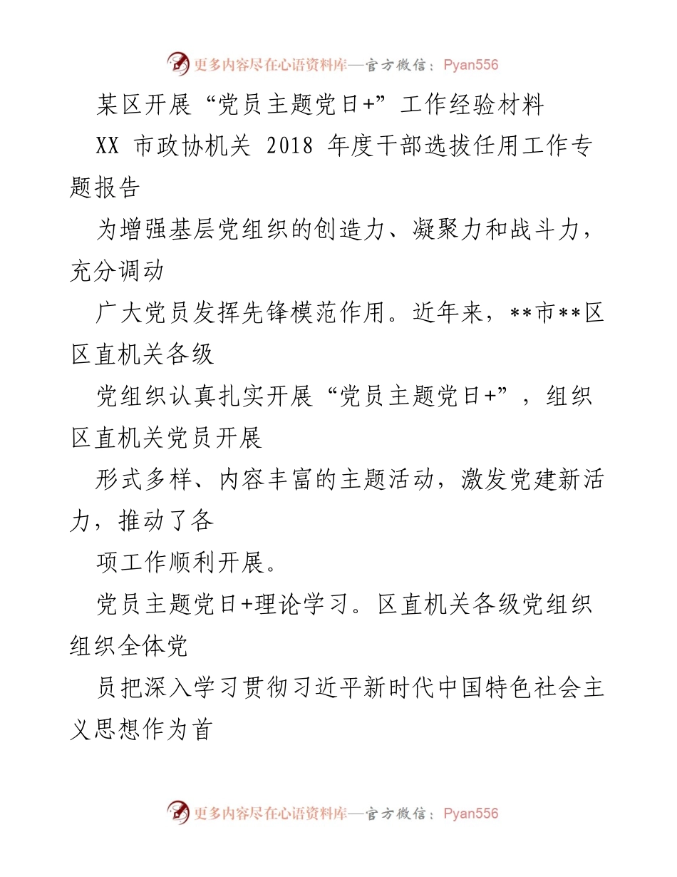 [工作总结] 党建活动 - “党员主题党日+”工作经验总结报告.docx_第1页