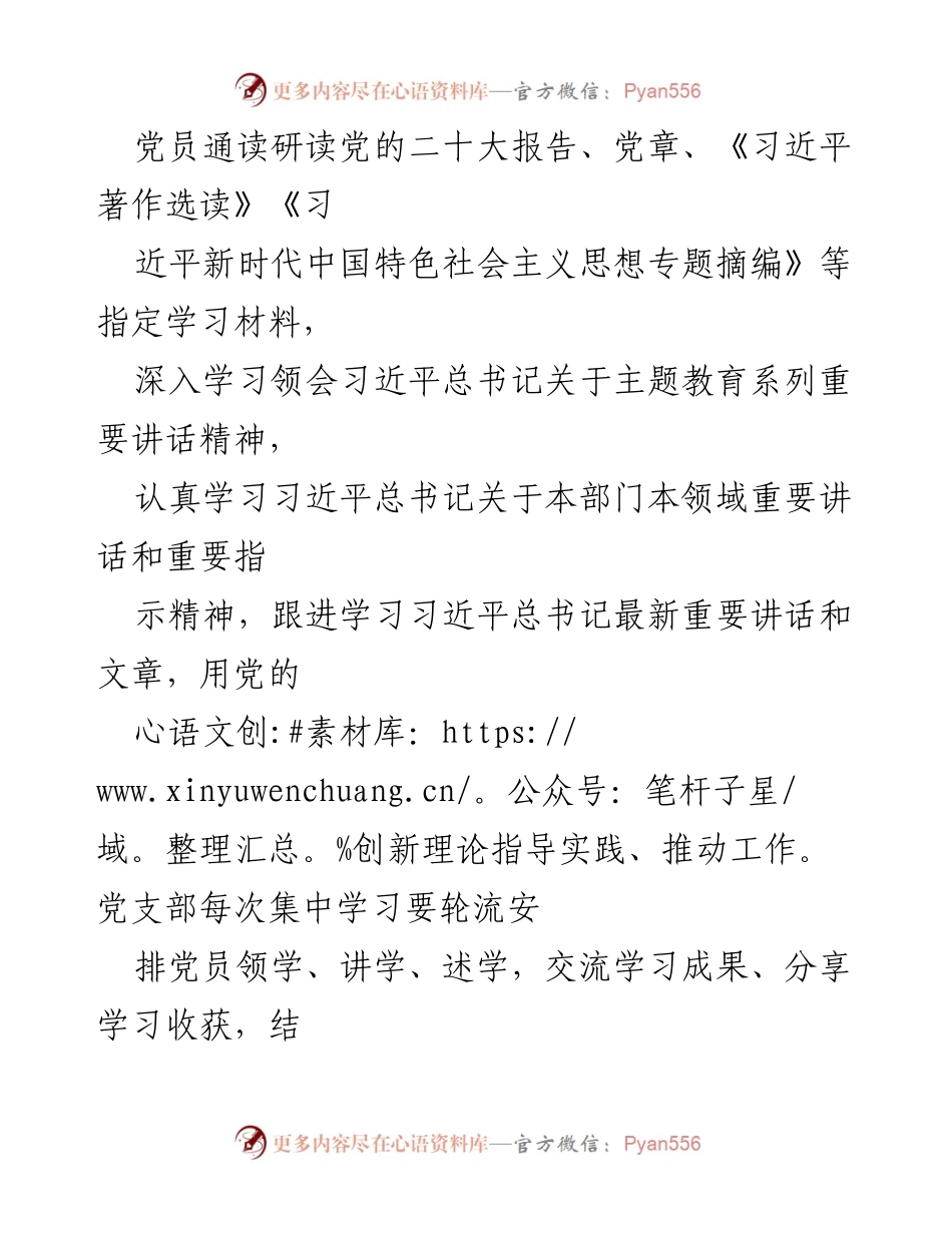 [工作总结] 党支部 - 学习贯彻习近平新时代中国特色社会主义思想主题教育实施计划.docx_第2页