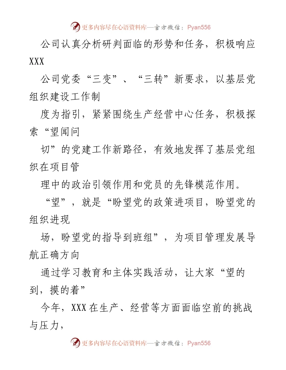 [工作总结] 党建工作汇报 - XXX公司党建工作成效与活动总结.docx_第2页