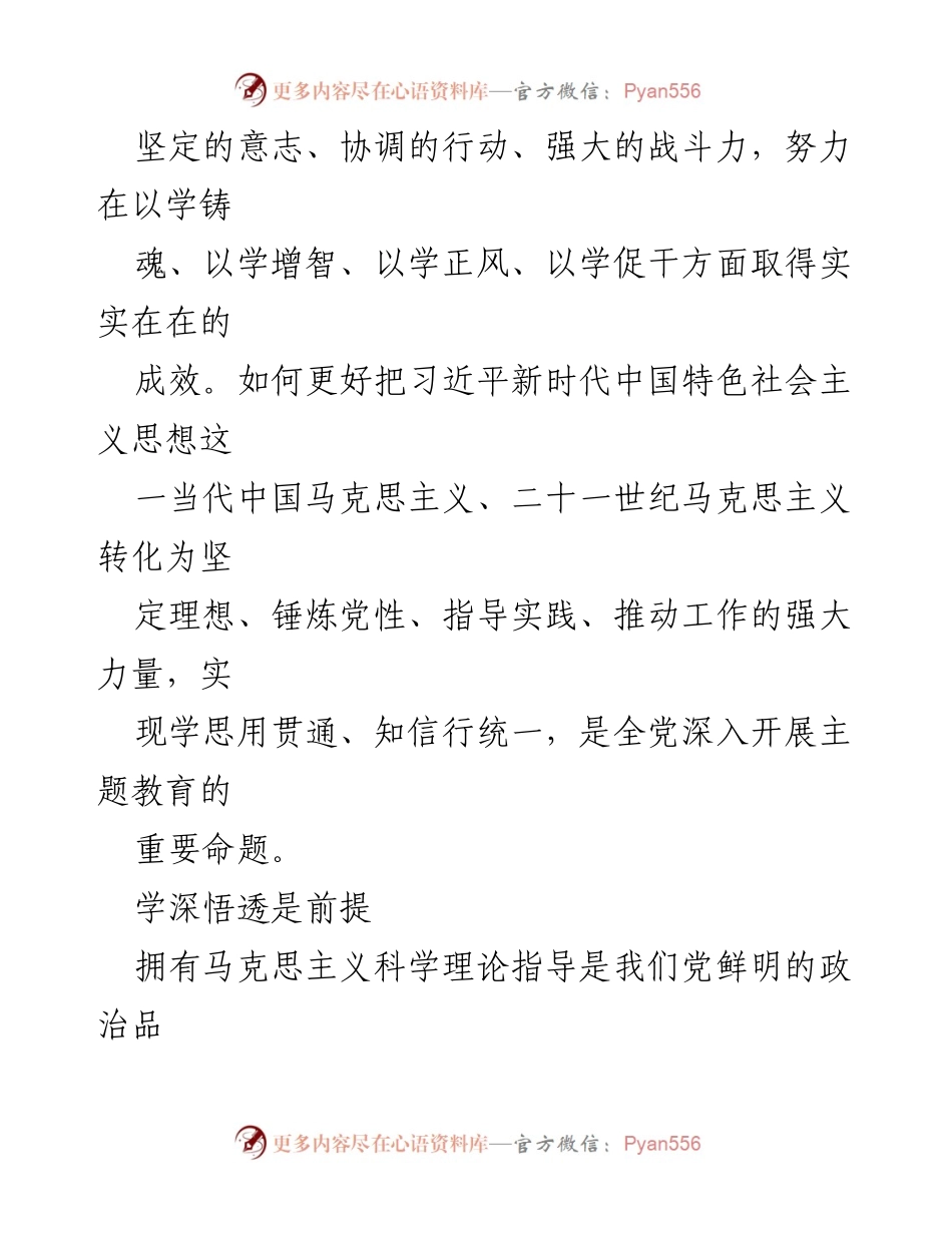 [工作总结] 全党主题教育 - 深入推进习近平新时代中国特色社会主义思想的学习与实践.docx_第2页