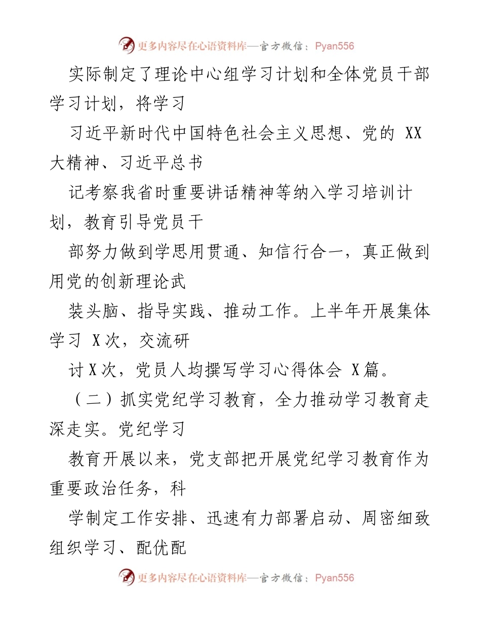 [工作总结] 党支部 - 2024年上半年党建工作总结报告_11.docx_第2页