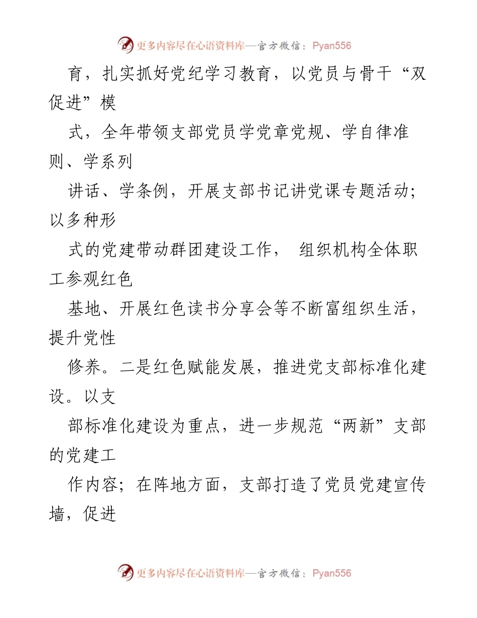 [工作总结] 党支部 - 2024年上半年党支部工作总结报告_18.docx_第2页