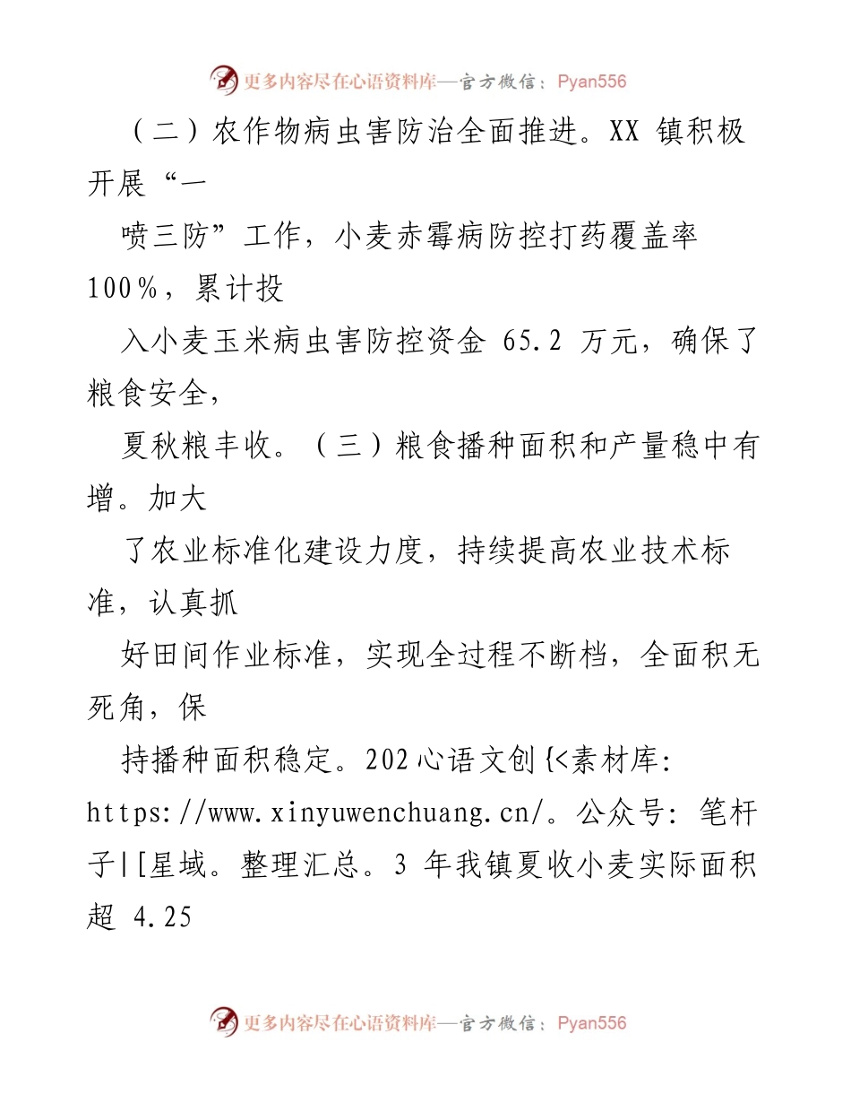 [工作总结] 农业生产 - XX 镇2023年粮食保障工作总结报告.docx_第2页