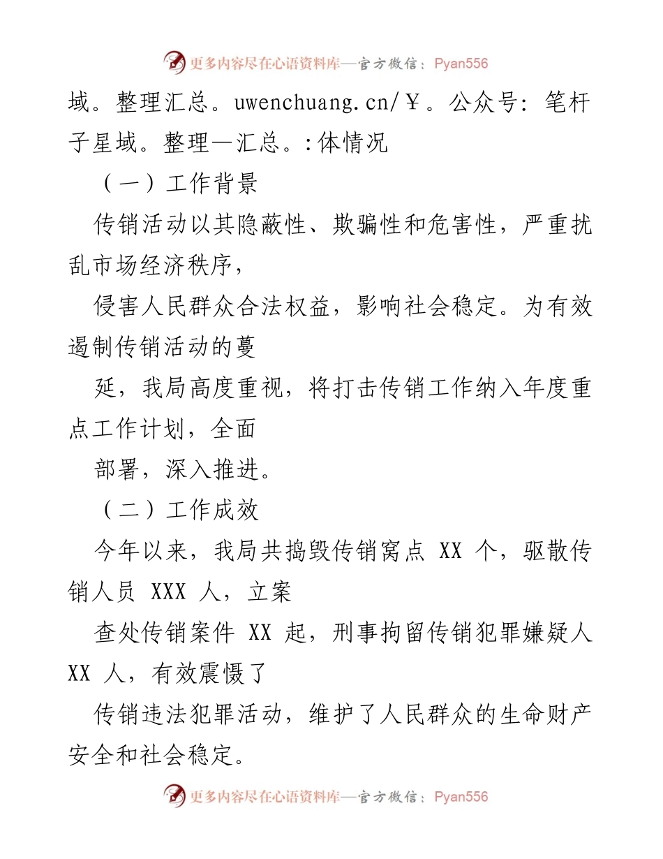 [工作总结] 公安局 - 某市公安局打击传销工作成效与措施总结.docx_第2页