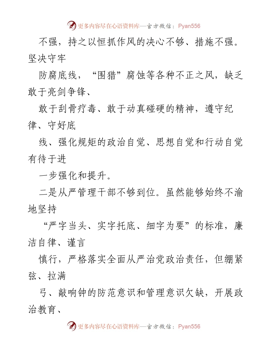 [工作总结] 党风廉政建设 - 2024年全面从严治党政治责任履行问题总结_1.docx_第2页