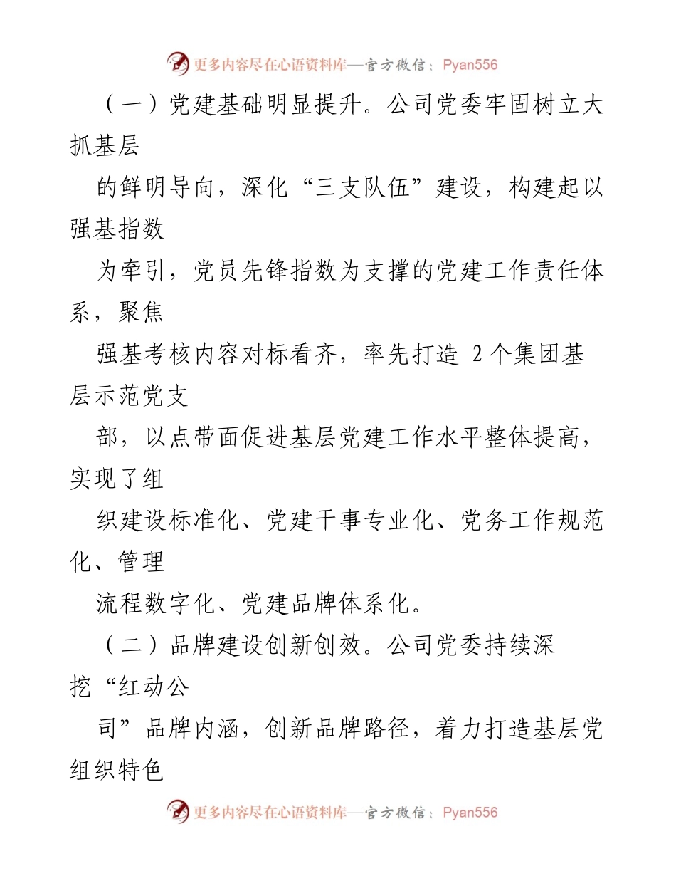 [工作总结] 公司党委 - 全面从严治党主体责任落实情况报告.docx_第2页