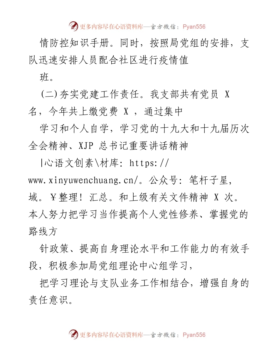 [工作总结] 党建工作述职 - 2020年支队党建工作总结与成效分析.docx_第2页