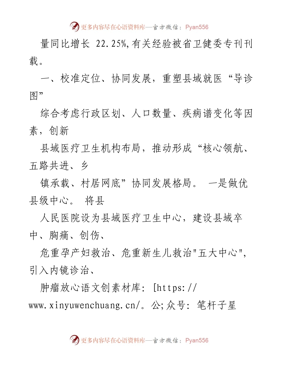 [工作总结] 医疗卫生改革 - 强化基层医疗服务，构建县域医疗新格局.docx_第2页