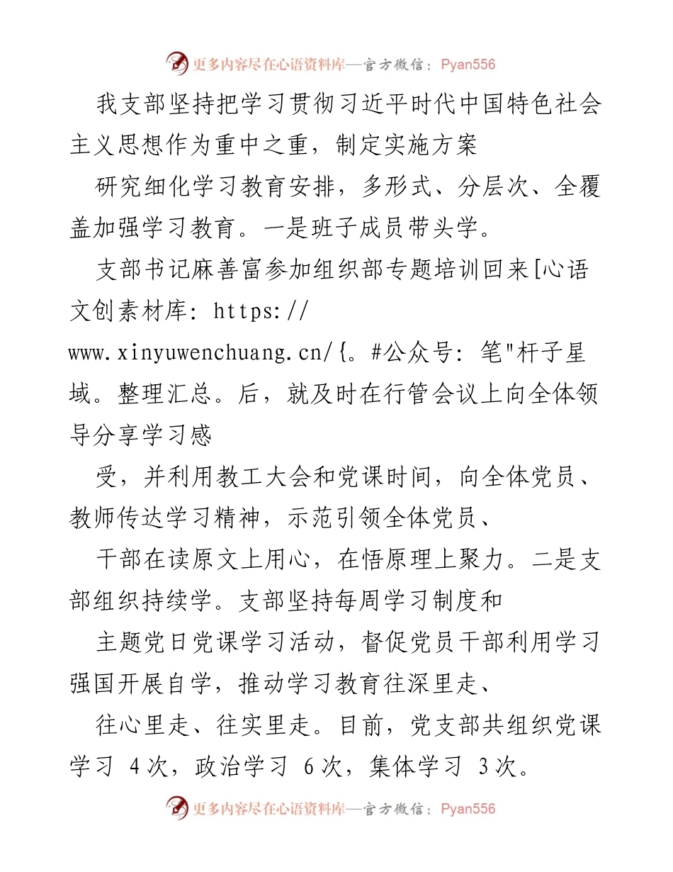 [工作总结] 党支部主题教育 - 党支部“不忘初心、牢记使命”主题教育“回头看”工作总结报告.docx_第2页