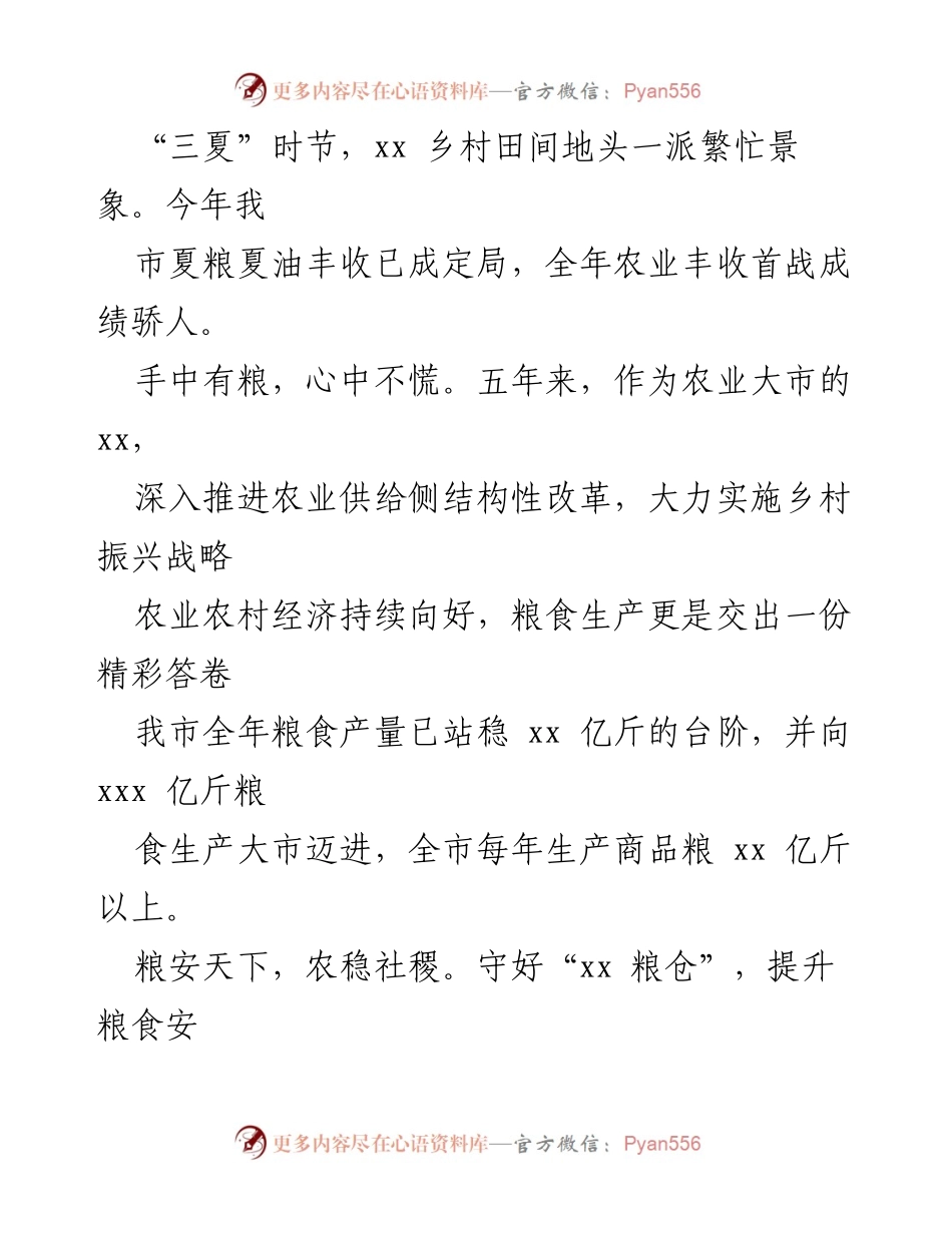 [工作总结] 全市粮食安全工作推进综述_1.docx_第2页