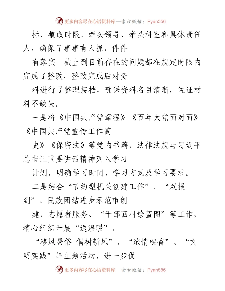 [工作总结] 党支部整改工作 - 党支部“回头看”整改工作总结报告.docx_第2页