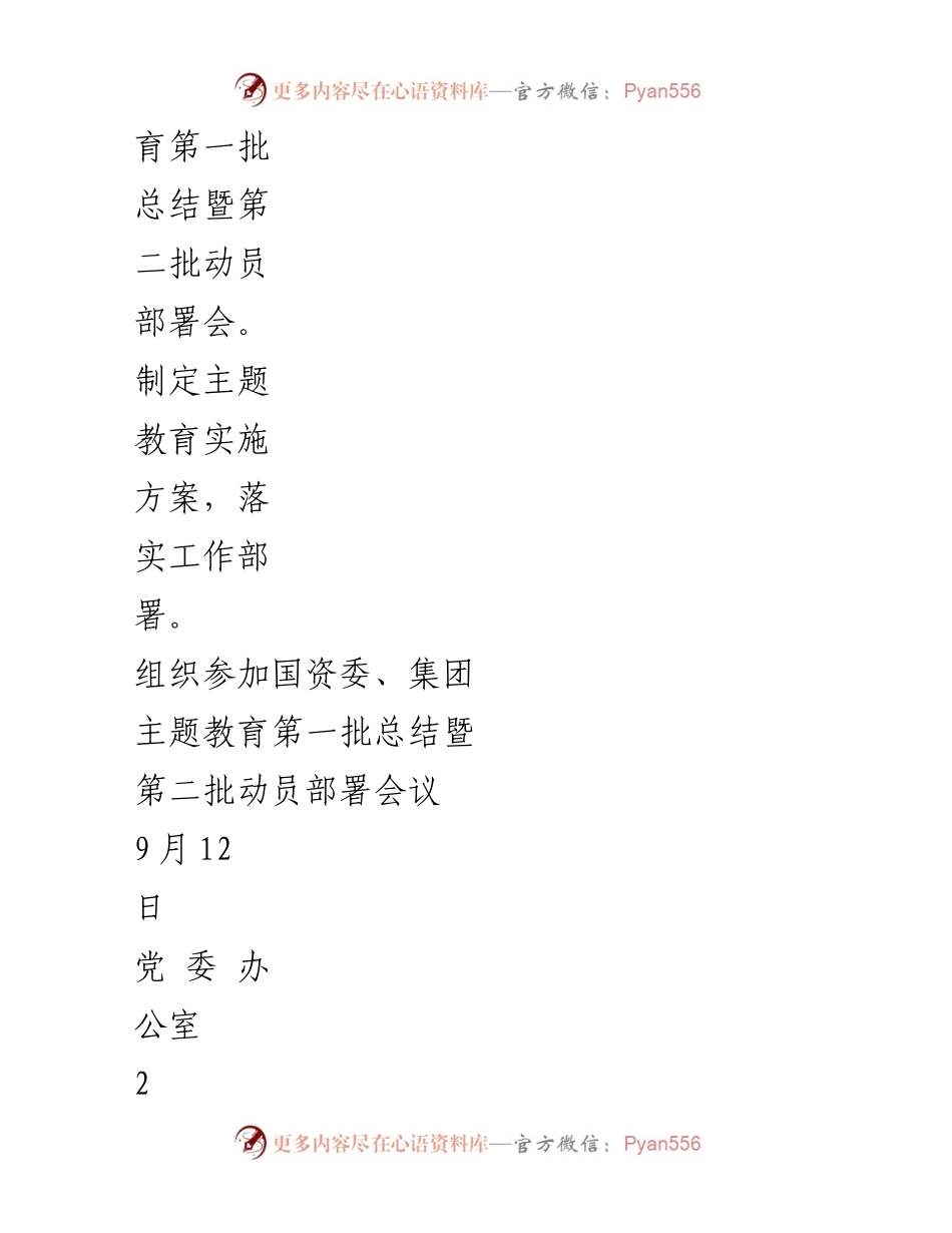 [工作总结] 公司主题教育 - 2023年主题教育重点任务推进计划总结.docx_第2页