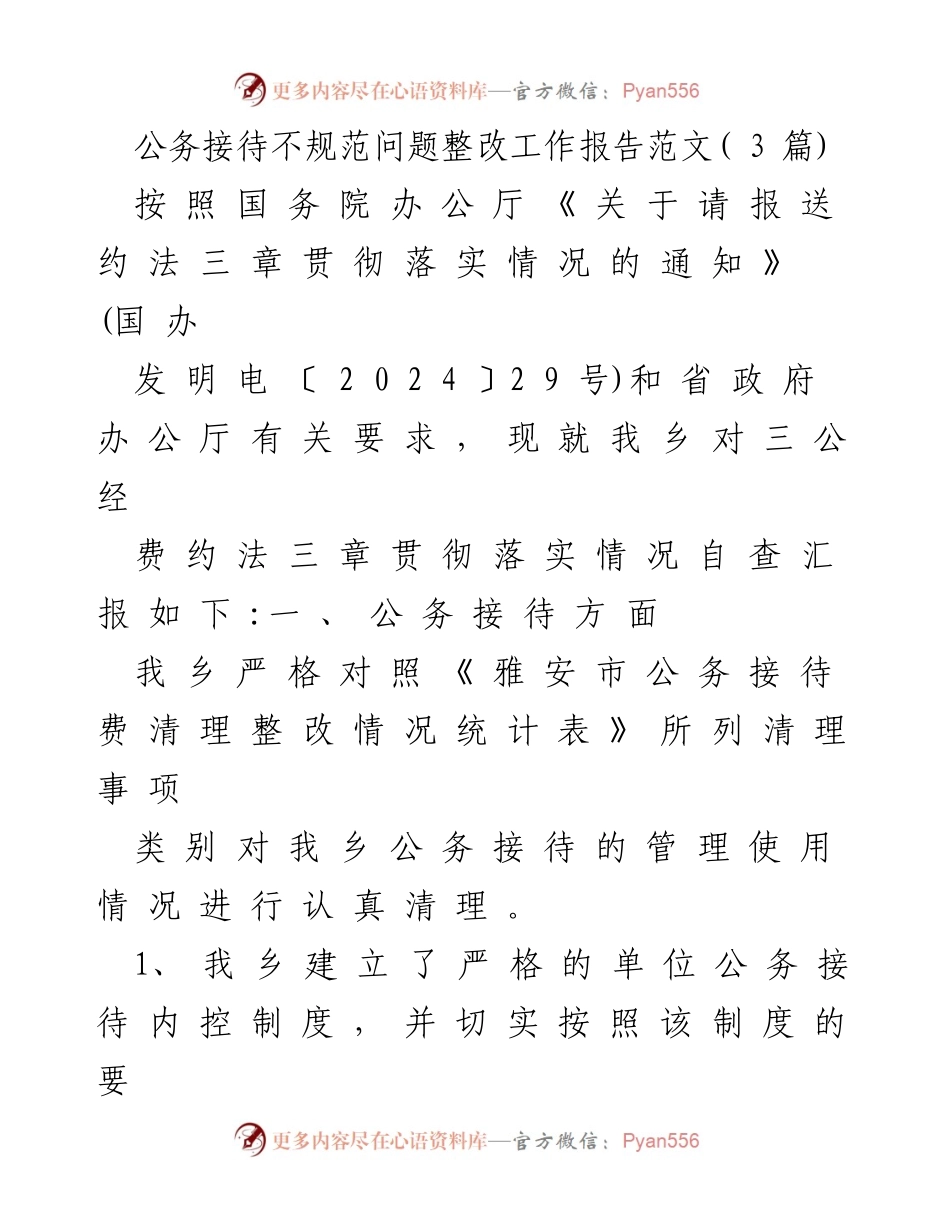 [工作总结] 公务接待整改 - 公务接待不规范问题整改工作总结报告.docx_第1页