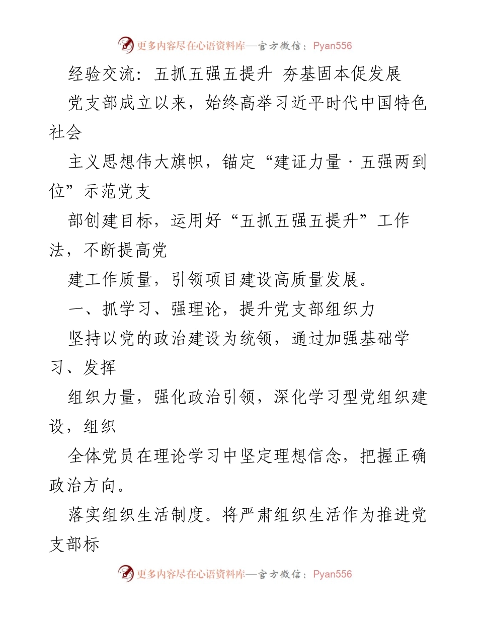 [工作总结] 党支部建设 - 夯实基础，提升党支部组织力与凝聚力.docx_第1页