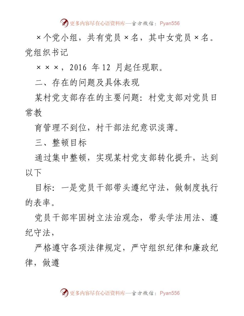 [工作总结] 党支部整顿 - 某村党支部软弱涣散整顿提升方案总结.docx_第2页