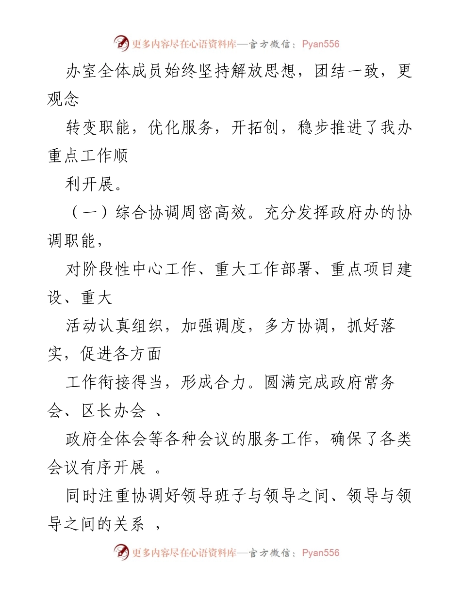 [工作总结] 区政府办室 - 202X年区政府办室工作总结与成效分析.docx_第2页
