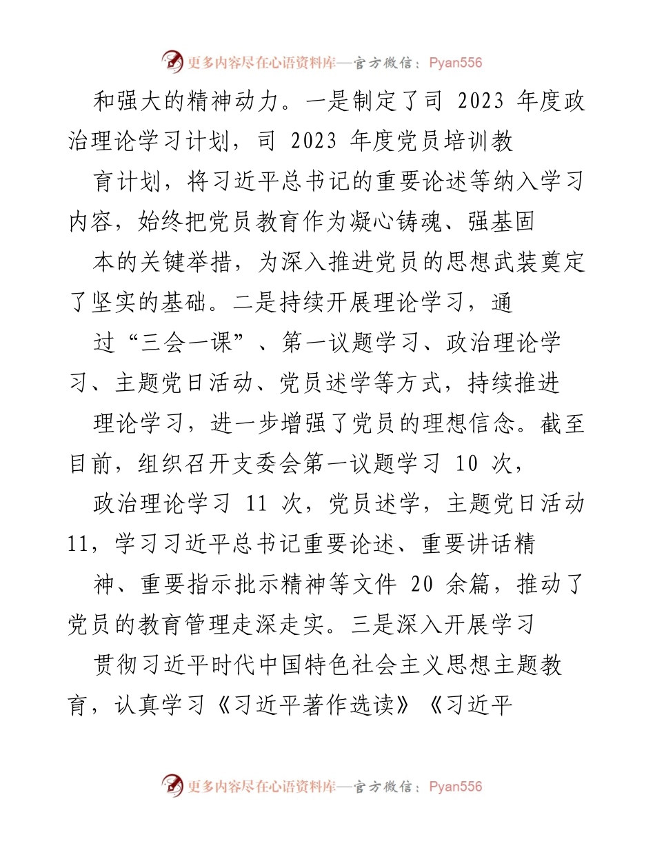 [工作总结] 党支部工作 - 2023年度司意识形态工作总结报告.docx_第2页