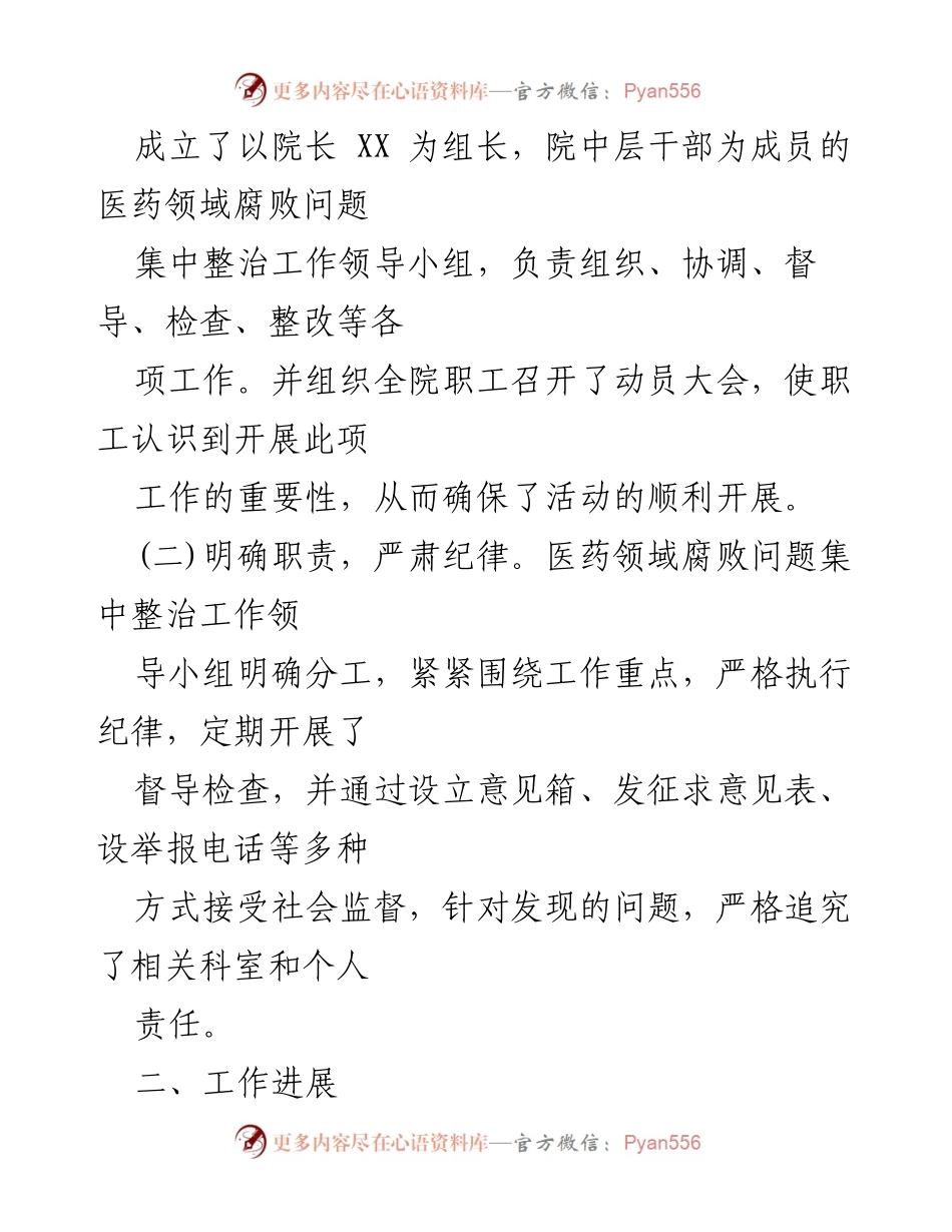[工作总结] 医药购销领域 - 2024年医药领域腐败问题集中整治工作情况报告.docx_第2页