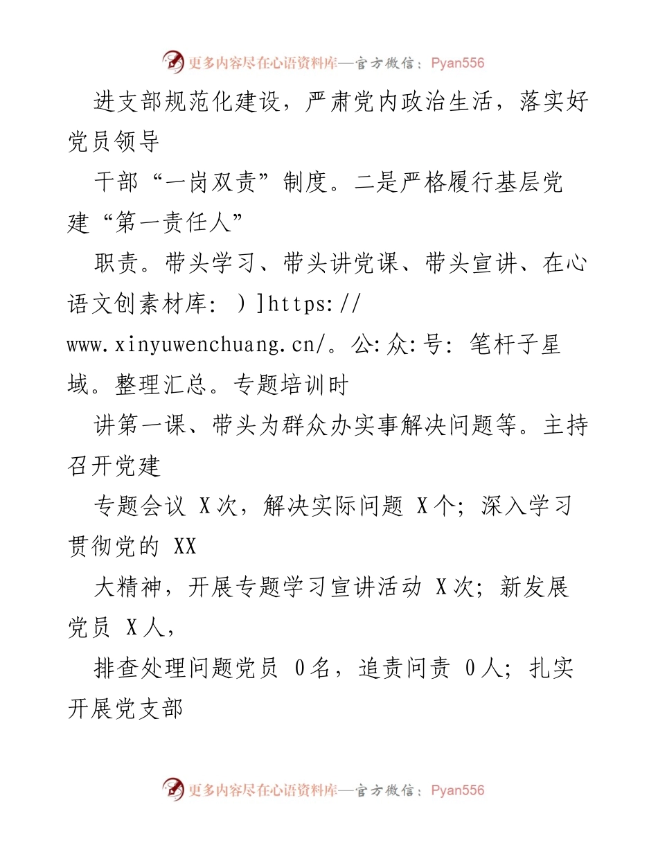 [工作总结] 公司党建工作 - 党支部书记履行基层党建责任情况总结.docx_第2页