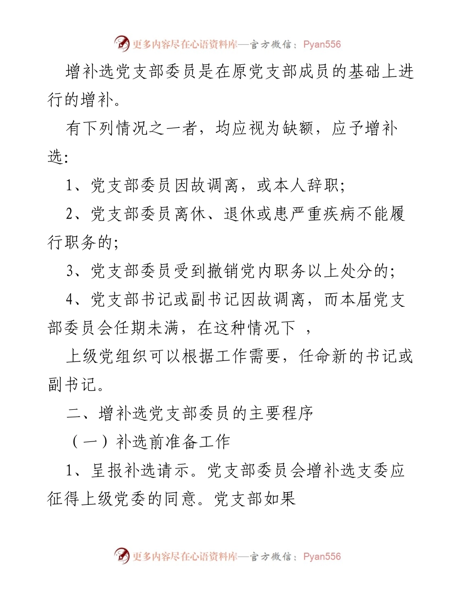 [工作总结] 党支部委员增补选举 - 增补选党支部委员工作流程汇编.docx_第2页