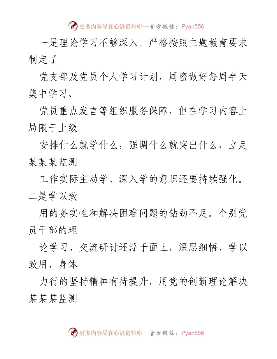 [工作总结] 党支部年度会议 - 2023年度主题教育专题组织生活会对照检查报告.docx_第2页
