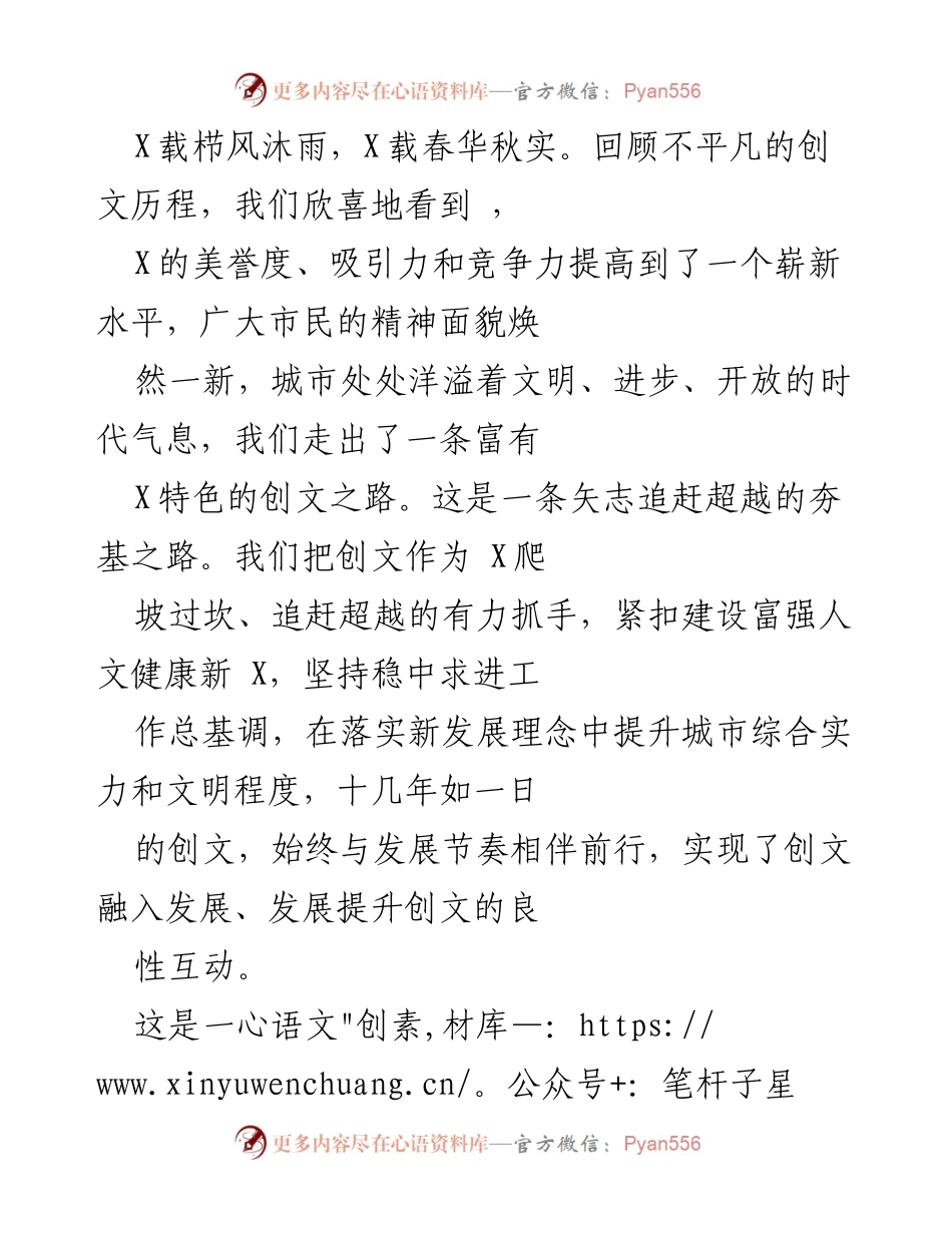 [工作总结] 创文工作总结 - 回顾X市创文历程的成就与经验.docx_第1页