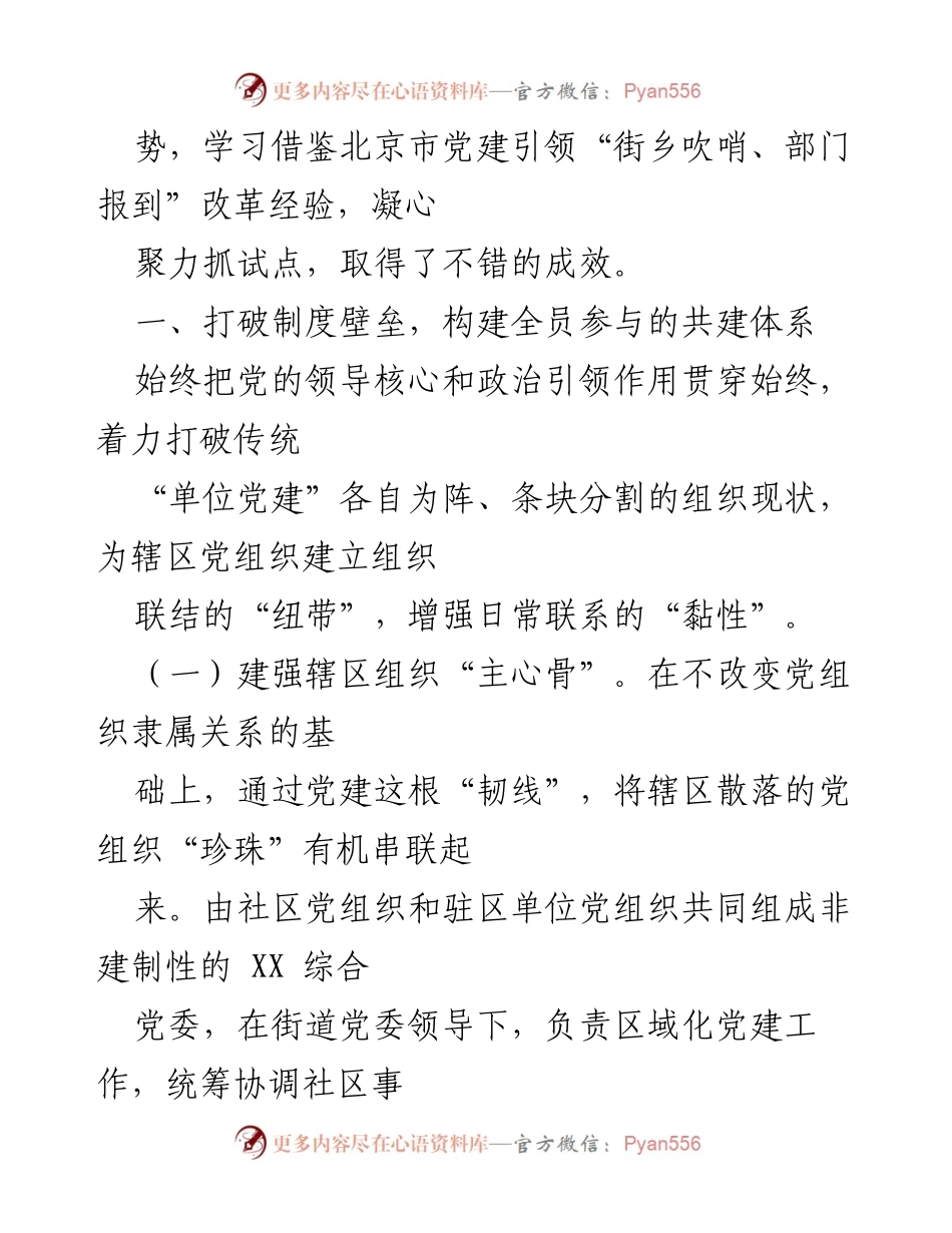 [工作总结] 区域化党建试点 - XX 区域化党建试点工作成效与经验总结_1.docx_第2页