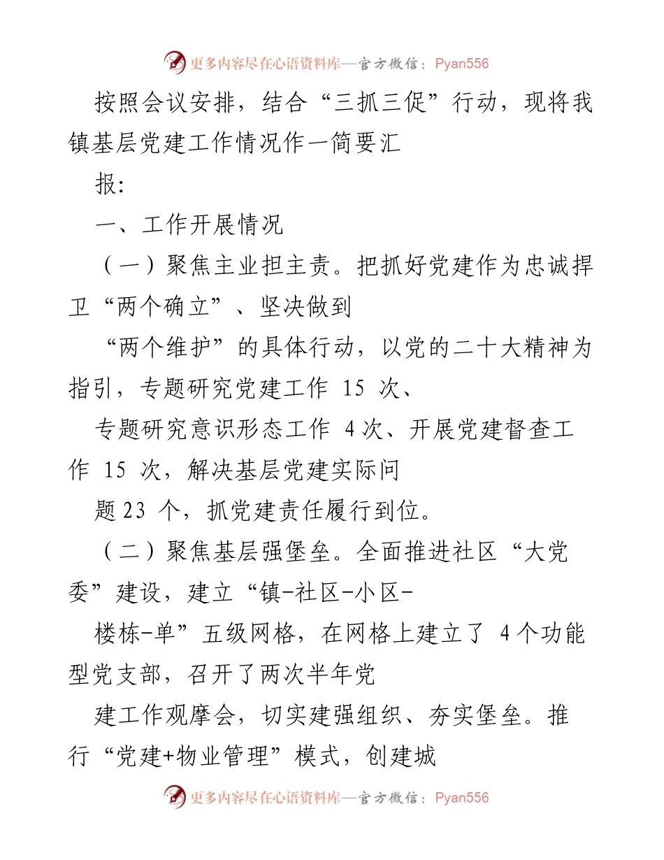[工作总结] 党建工作汇报 - 基层党建工作情况汇报与提升措施.docx_第1页