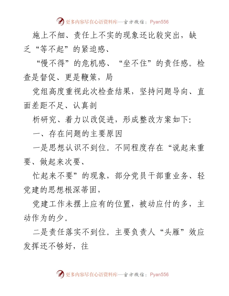[工作总结] 党建工作调研 - 市局党建工作调研反馈及整改措施分析.docx_第2页
