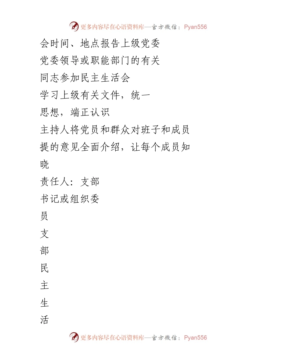 [工作总结] 党支部 - 党支部民主生活会流程与整改措施落实.docx_第2页
