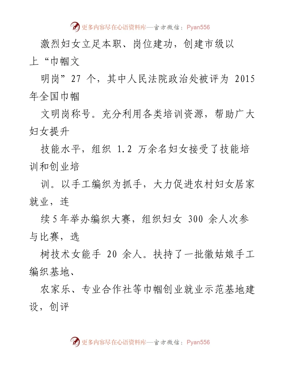 [工作总结] 妇女创业与维权 - 妇女创业与维权工作成效总结.docx_第1页