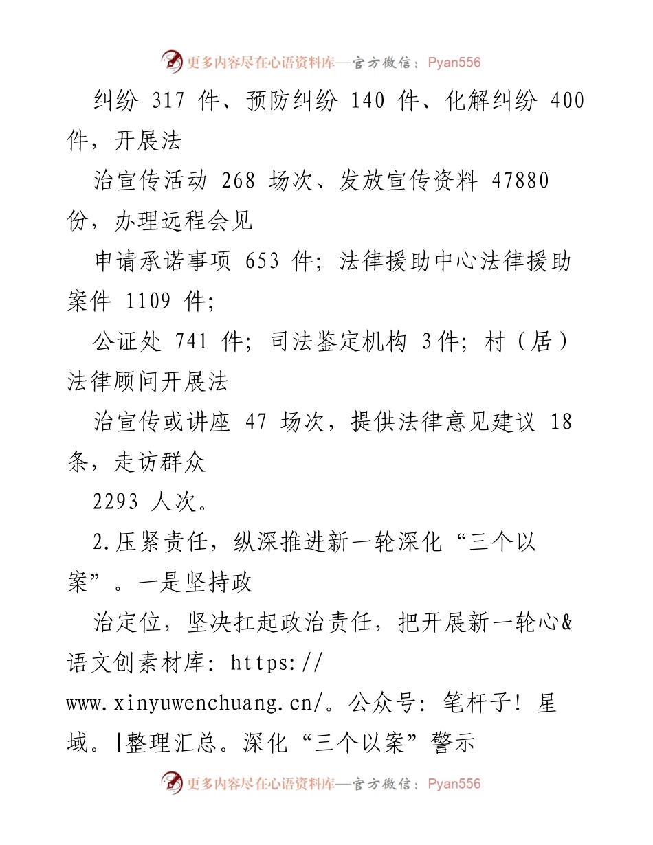 [工作总结] 司法行政工作会议 - 2023年度司法行政工作总结与法治建设推进情况报告_1.docx_第1页