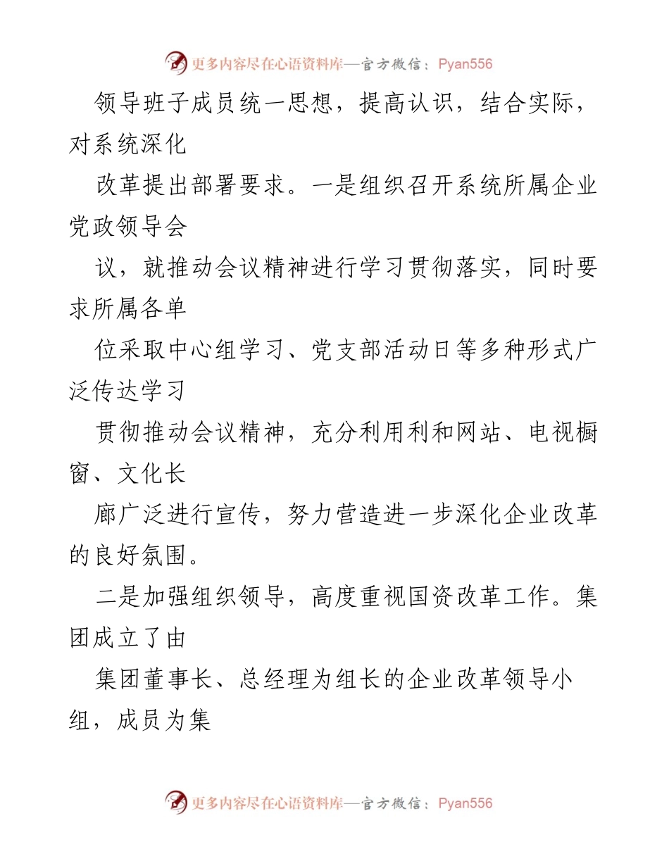 [工作总结] 国资国企改革推动会 - 利和集团学习贯彻深化国资国企改革精神情况汇报.docx_第2页