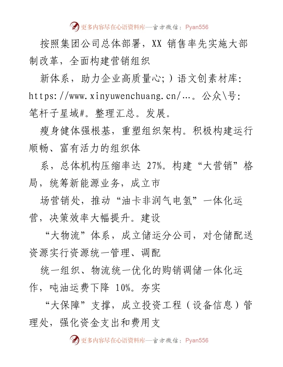 [工作总结] 大部制改革实施 - 构建高效营销组织体系推动企业高质量发展.docx_第1页
