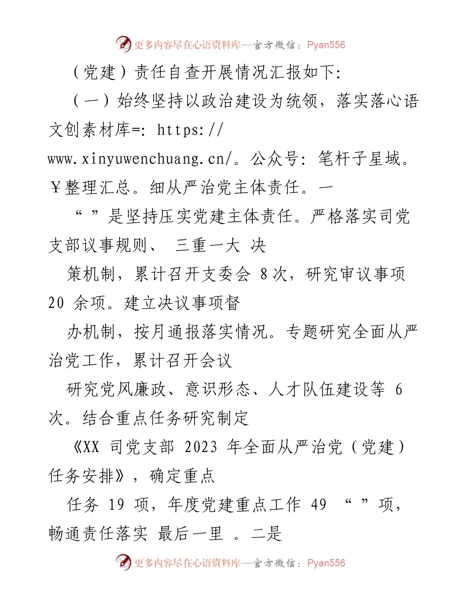 [工作总结] 国企司党支部 - 2023年全面从严治党责任落实中期自查总结报告.docx_第2页