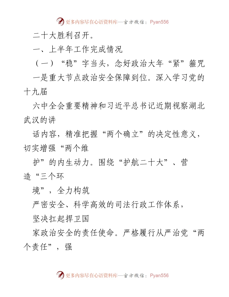 [工作总结] 半年工作总结 - X区2022年司法行政工作进展与成效分析.docx_第2页