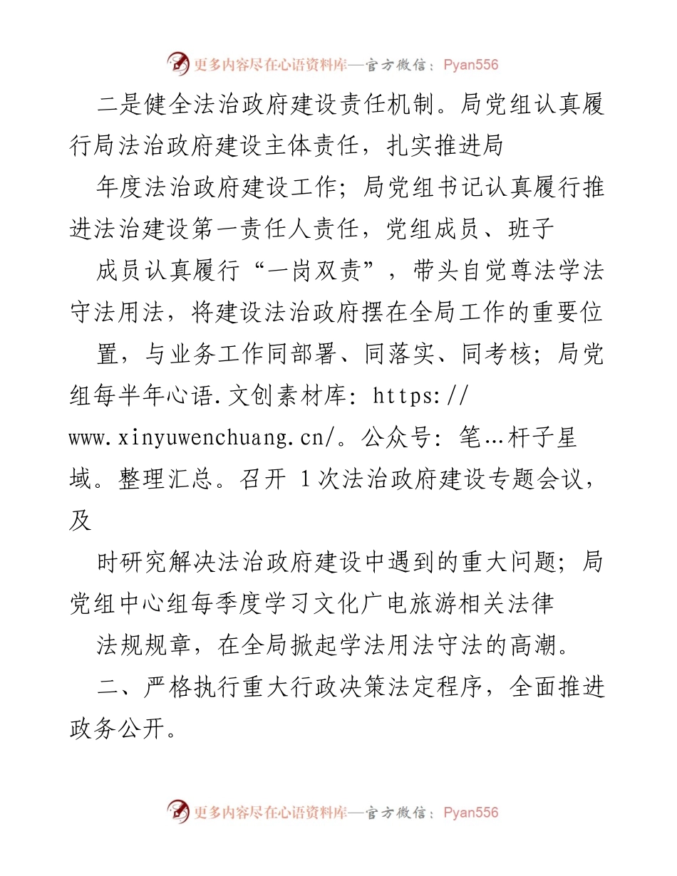 [工作总结] 县文化广电和旅游局 - 202X年度法治建设工作总结报告.docx_第2页