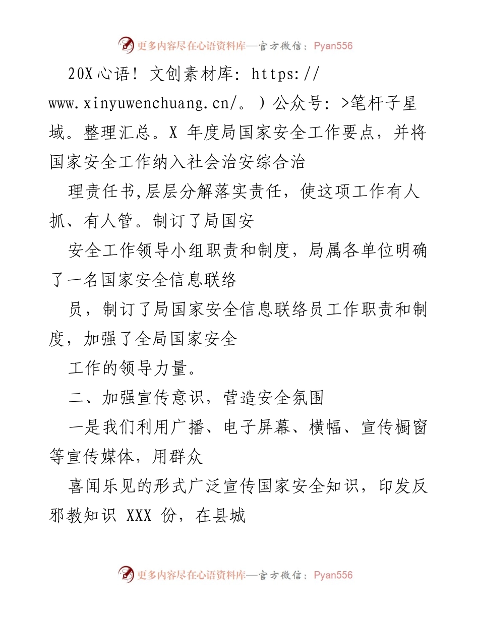 [工作总结] 国家安全工作 - 20XX年国家安全工作情况总结.docx_第2页
