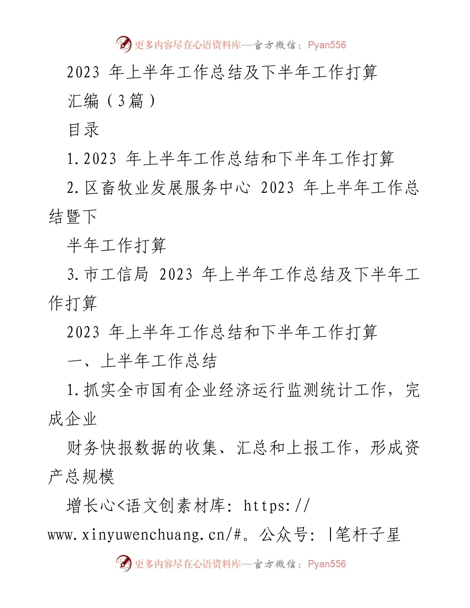 [工作总结] 半年度工作会议 - 2023年上半年工作总结及下半年工作计划.docx_第1页