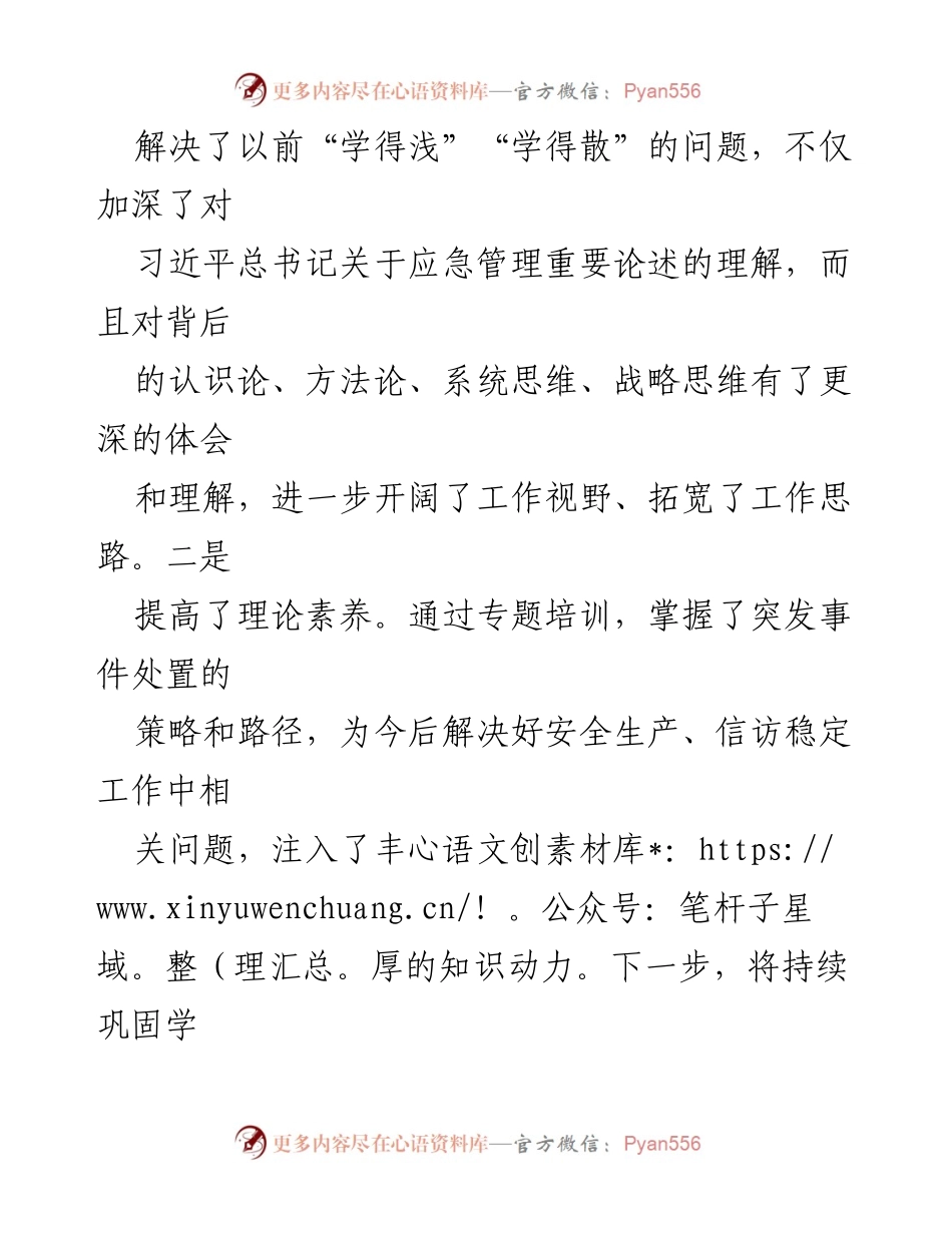 [工作总结] 培训分享 - 突发事件处置培训心得体会.docx_第2页
