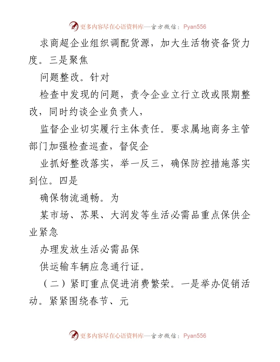 [工作总结] 商贸领域 - 疫情防控与消费促进工作总结.docx_第2页