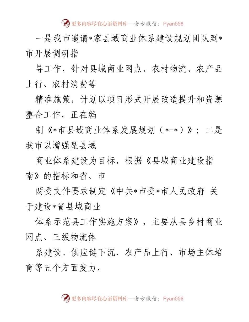 [工作总结] 县域商业体系建设 - 全市县域商业体系建设工作开展情况汇报.docx_第2页