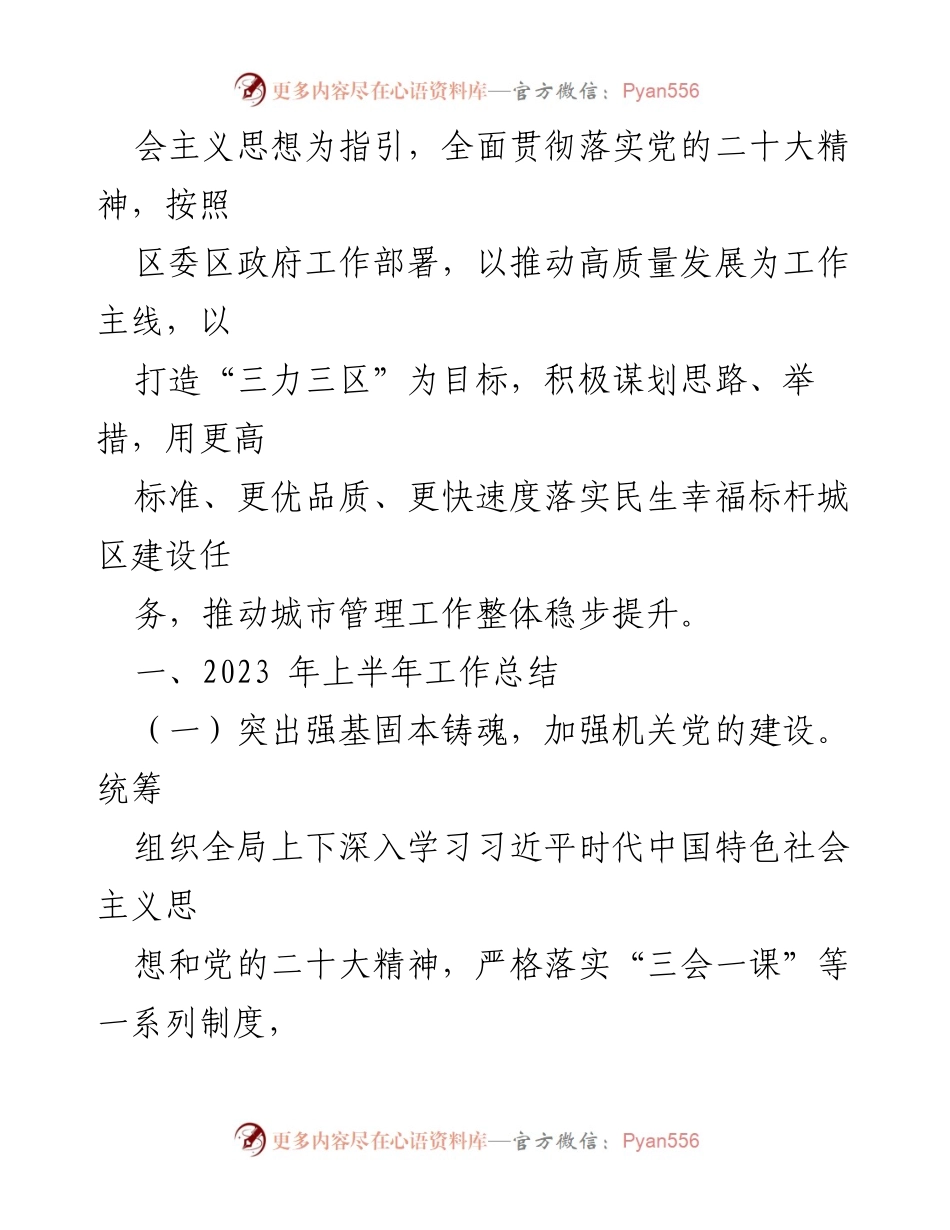 [工作总结] 城市管理 - 2023年上半年城市管理工作总结与下半年计划概览.docx_第2页