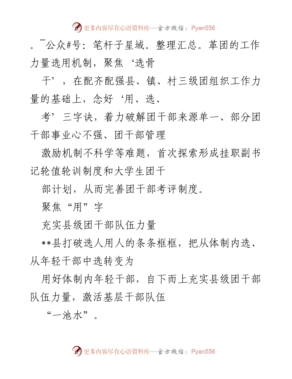[工作总结] 基层团组织改革 - 优化团干部队伍建设，破解基层团组织“空心化”问题.docx_第2页