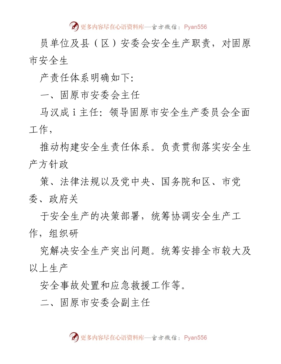 [工作总结] 固原市安全生产 - 固原市安全生产责任体系实施情况总结.docx_第2页