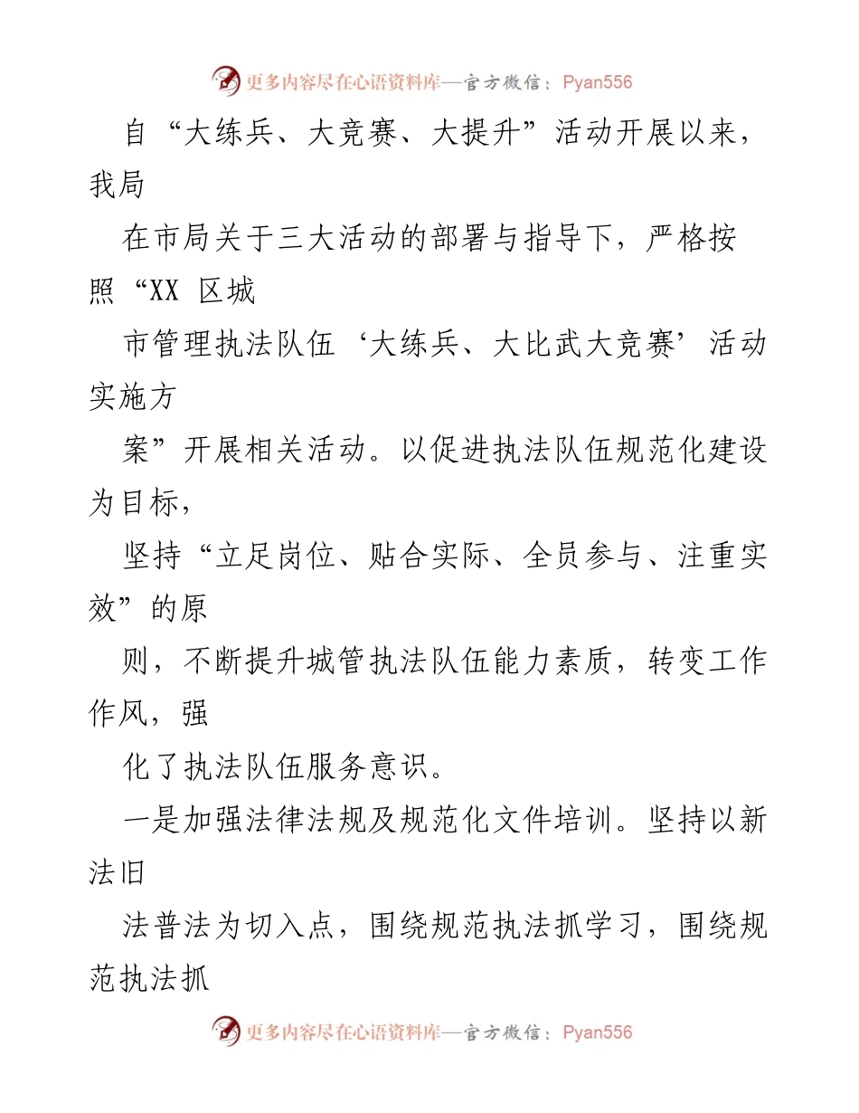 [工作总结] 城市管理 - XX区城市管理局执法队伍规范化建设工作总结.docx_第2页