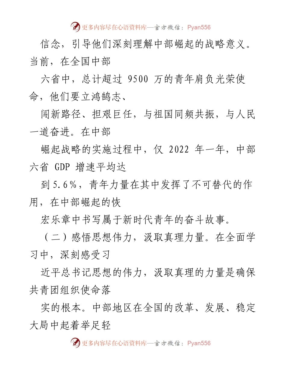 [工作总结] 团市委年度总结 - 2024年度团市委工作总结：引领青年投身中部崛起事业.docx_第2页