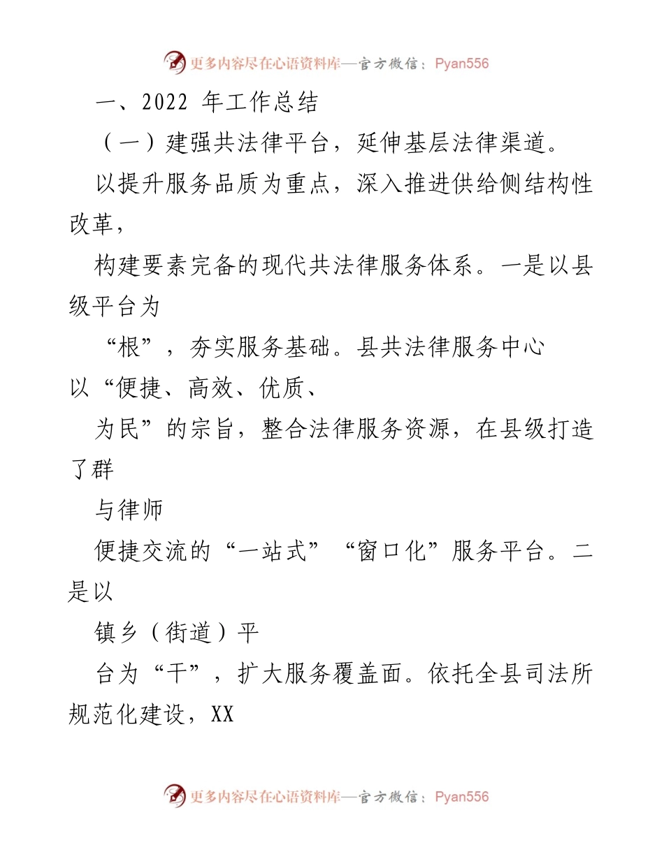 [工作总结] 司法局 - 2022年城X区发展治理工作总结报告.docx_第2页